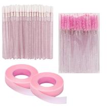 Kit 50 Escovinha Cílios + 50 Aplicador Batom + 2 Fita Micropore