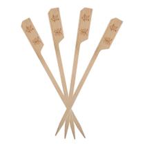 Kit 50 Espetinho Kanji Oriental 12cm Festa Decoração Petisco Casa Cozinha Restaurante Festa Gastronomia