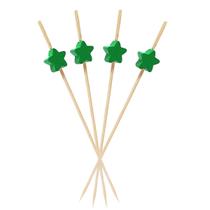 Kit 50 Espeto Estrela Verde 12 Cm Restaurante Atacado