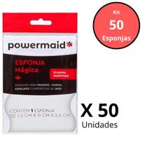 Kit 50 Esponja Mágica Melamina Multiuso Limpeza Powermaid Kit 50 Esponja Mágica Melamina Multiuso Limpeza Powermaid