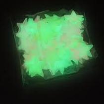 Kit 50 Estrelas Verdes Fluorescentes 3 cm Brilha no Escuro Neon Teto Parede