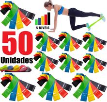 Kit 50 Faixa Elástica Treino Em Casa Mini Band Pilates Multifuncional Exercícios Academia Fisioterapia Ginástica Yoga Kit 50 Faixa Elástica Treino Em Casa Mini Band Pilates Multifuncional Exercícios Academia Fisioterapia Ginástica Yoga
