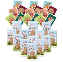 Kit 50 Figurinhas da Capivara Cute Capy World 10 envelopes