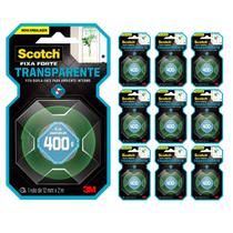 Kit 50 fita dupla face 3m Scotch 12mm x 2 metros transparente casa comercio 400g HB004419873