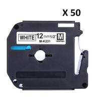 Kit 50 Fitas Compatível Brother M-K231 Branca 12mm Kit 50 Fitas Compatível Brother M-K231 Branca 12mm