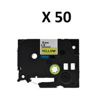 Kit 50 Fitas Compatível Brother Tze-611 Amarelo 6Mm Kit 50 Fitas Compatível Brother Tze-611 Amarelo 6Mm