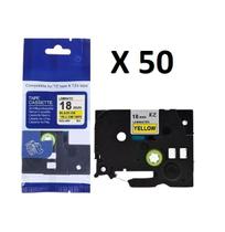 Kit 50 Fitas Compatível Brother Tze-641 Amarela Letra Preta 18mm Kit 50 Fitas Compatível Brother Tze-641 Amarela Letra Preta 18mm