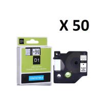 Kit 50 Fitas Compatível Dymo D1 45013 Branca 12mm
