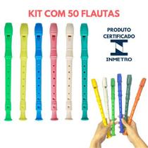 Kit 50 Flauta de Brinquedo Para Crianças Cores Sortidas Musica Prenda Flautinha De Brincar
