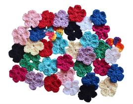Kit 50 Flores Aplique Crochê Kit 50 Flores Aplique Crochê