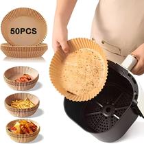 Kit 50 Forros Descartável para assar Airfryer Prova De Óleo Cozinhar