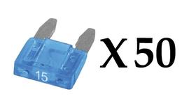 Kit 50 Fusivel Universal Lamina Mini 15 Amperes