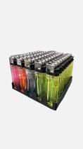 Kit 50 Isqueiros Transparentes Hiper de Plástico - Acendedor Atacado para Revenda