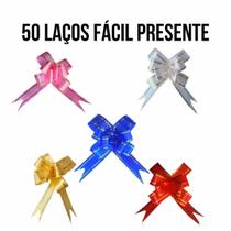 Kit 50 Laços Pronto Fácil Mágico Fita Para Presente Embrulho