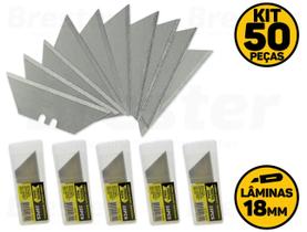 Kit 50 Lâminas Trapezoidais Para Estilete 18mm Fertak 4209