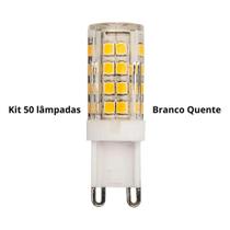 Kit 50 Lâmpadas de Led Halopin 5w 3000k Branco Quente