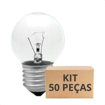 Kit 50 Lâmpadas Incandescente Bolinha Colorida 15w E27 Taschibra Clara 220v