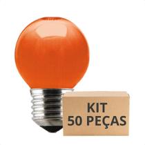 Kit 50 Lâmpadas Incandescente Bolinha Colorida 15w E27 Taschibra Laranja 220v