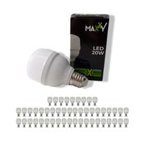 Kit 50 Lâmpadas LED Bulbo 20W Fria - Maxxy