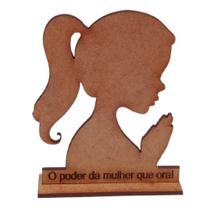 KIT 50 Lembrancinha Mulher Orando Em Mdf De 3mm Cru sem pintura