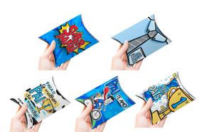 Kit 50 Lembrancinhas Caixinha Almofada Porta Bombom Dia dos Pais