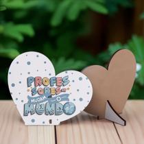 Kit 50 Lembrancinhas Coração MDF Dia dos Professores