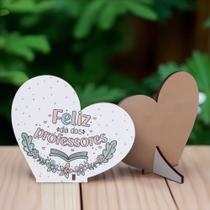 Kit 50 Lembrancinhas Coração MDF Dia dos Professores