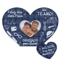 Kit 50 Lembrancinhas Dia Dos Pais Mini Porta Retrato e Chaveiro Coração MDF Kit 50 Lembrancinhas Dia Dos Pais Mini Porta Retrato e Chaveiro Coração MDF