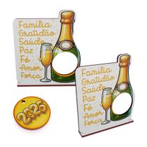 Kit 50 Lembrancinhas Porta Bombom Ano Novo Feliz 2026 Mdf
