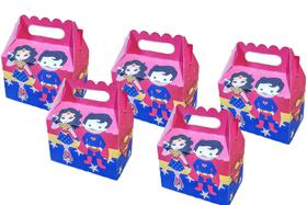 Kit 50 Maletinhas Decoração Festa Mulher Maravilha e Super Man