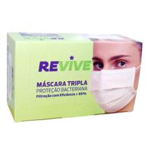 Kit 50 Máscara Descartável Tripla Camada Com Clip Nasal - Revive Kit 50 Máscara Descartável Tripla Camada Com Clip Nasal - Revive