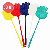 Kit 50 Mata-Moscas 40cm de Plástico Coloridos