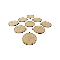 Kit 50 Mini Bastidor Redondo 4Cm Colar Pingente Chaveiro