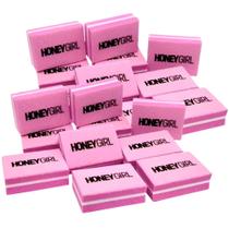 Kit 50 Mini Lixa Bloco Buffer Rosa Honey Girl Atacado Manicure Kit 50 Mini Lixa Bloco Buffer Rosa Honey Girl Atacado Manicure