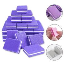 Kit 50 Mini Lixa Bloquinho Polidor Buffer Gramatura 100 180 Manicure Nail Designer Unhas de Gel Unhas Esculpidas Profissional