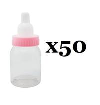 Kit 50 Mini Mamadeira Lisa Rosa Para Lembrancinha - lynx produções