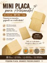 Kit 50 Mini Quadrados MDF Cru 8,5x8,5cm 3mm p/ artesanato Kit 50 Mini Quadrados MDF Cru 8,5x8,5cm 3mm p/ artesanato