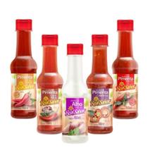 Kit 50 Molhos De Varios Tipos de Sabor Pimenta, Salada, Shoyu, Alho, Ingles e Pimenta Calabresa 150m