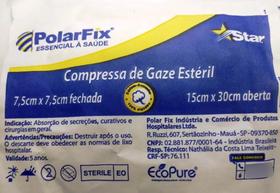 Kit 50 Pacotes (500un) Compressa De Gaze 7,5 X 7,5cm Estéril Branco