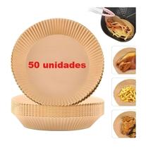 Kit 50 Papel Forma Air Fryer Forro Descartável Antiaderente Kit 50 Papel Forma Air Fryer Forro Descartável Antiaderente