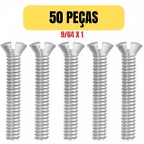 Kit 50 parafuso para caixa de luz fenda reta 9/64 x 1 zincado