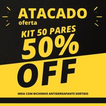 Kit 50 pares de meia com bichinho 3d