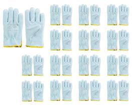 Kit 50 Pares Luva Segurança Couro Raspa Petroleira Ca Epi Pedreiro Jardineiro Construção Valcan