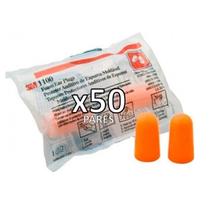 Kit 50 Pares Protetor Ouvidos Abafador Auricular De Espuma 3m Modelo 1100