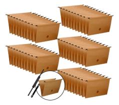 Kit 50 Pasta Suspensa Kraft Com Grampo Para Arquivo Dello