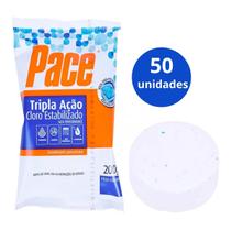 kit 50 Pastilha de Cloro Pace Tripla Ação 200g HTH P/Piscina