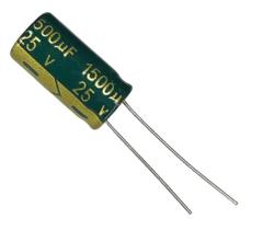Kit 50 pçs - capacitor eletrolitico 1500 x 25v - 1500x25v