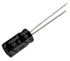 Kit 50 pçs - capacitor eletrolitico 150x16v - 150uf x 16v