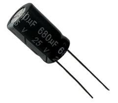 Kit 50 pçs - capacitor eletrolitico 680x25v - 680uf x 25v