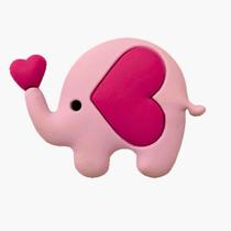Kit 50 Peças aplique Emborrachado Elefante Rosa